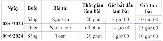 Lịch thi vào lớp 10 Hà Nội năm 2024 - Ảnh 1.