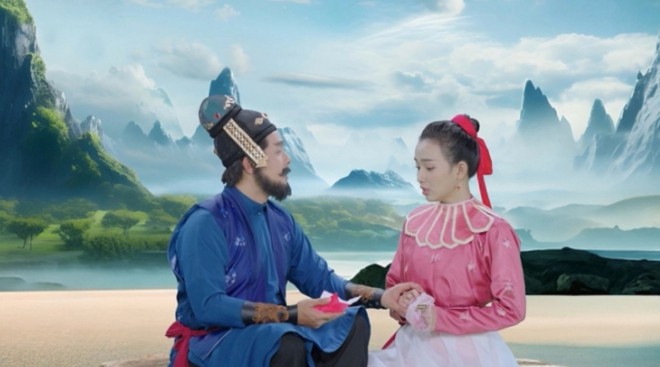Cảnh nhảy vực giả tr&acirc;n của phim cổ trang Việt c&oacute; rating cao nhất được v&iacute; như phim Ấn Độ - Ảnh 6.