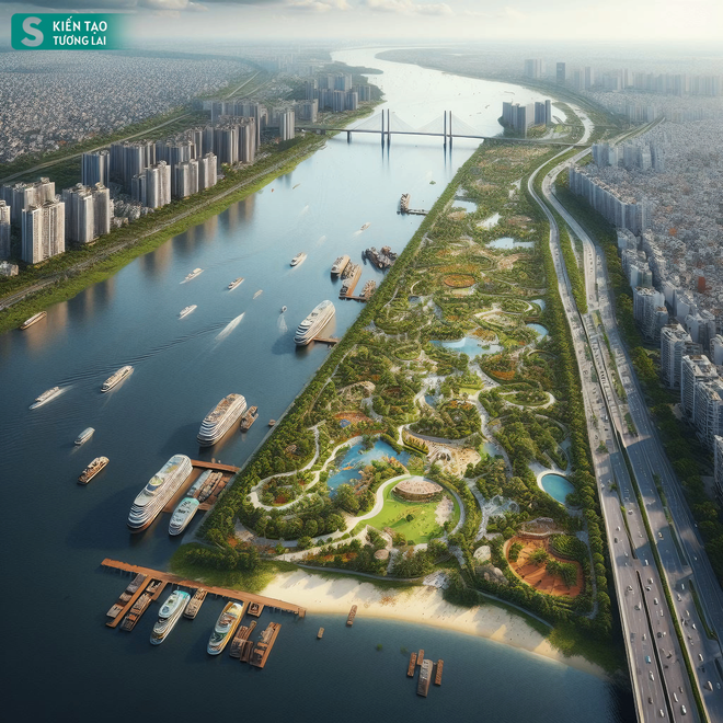 Ngắm TP ven s&ocirc;ng Hồng đẹp ngoạn mục trong tương lai ở H&agrave; Nội - s&aacute;nh ngang với Seoul, Thượng Hải? - Ảnh 8.