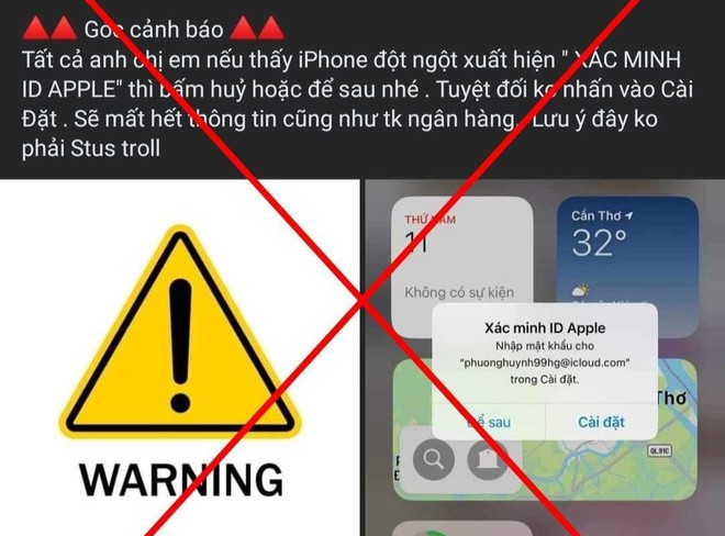 Xôn xao thông báo xác minh ID Apple trên iPhone sẽ mất hết tài khoản ngân hàng, sự thật là gì? - Ảnh 1.