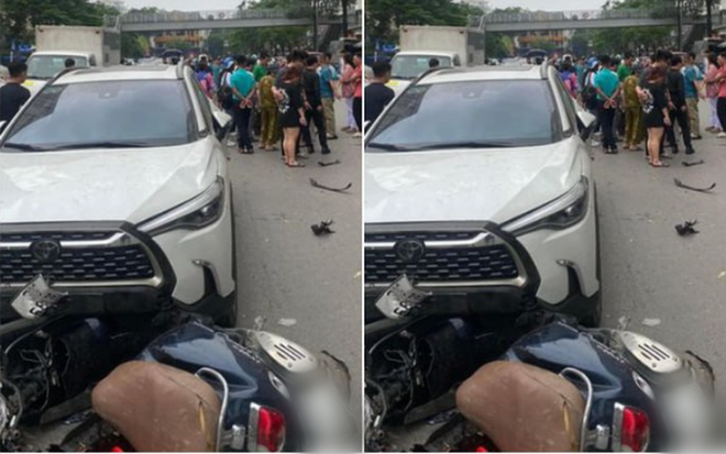 Nữ tài xế nghi mất lái gây tai nạn liên hoàn ở Hà Nội - Ảnh 1.