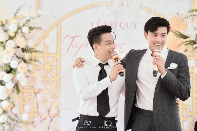 Quốc Trường đọ giọng với tình tin đồn của Midu, HKT hội ngộ hát Thêm một lần đau ở đám cưới trưởng nhóm TiTi - Ảnh 6.