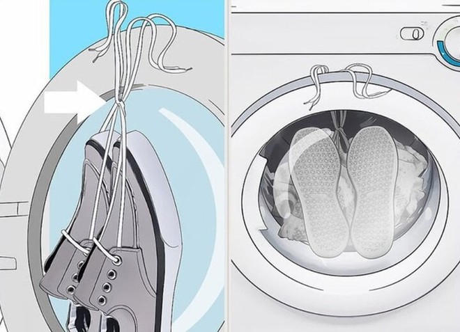 Cách làm khô giày thể thao nhanh chóng bằng máy sấy quần áo - Ảnh 2.
