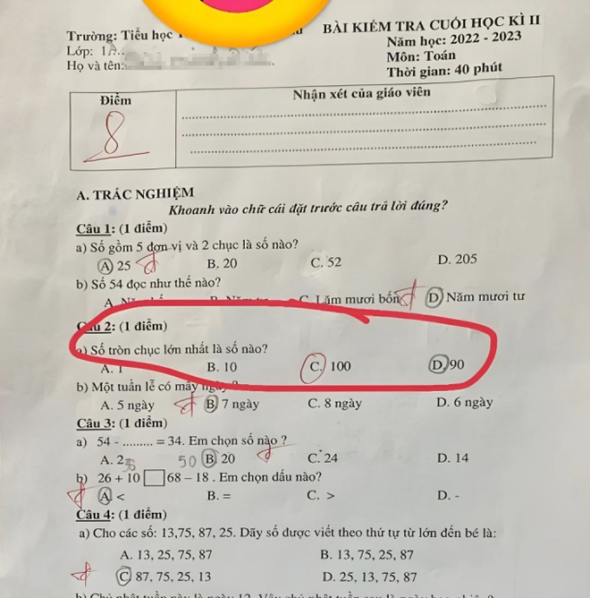 Bài Toán lớp 1 của con bị chấm sai, nghe cô giáo giải thích mà phụ huynh lú lẫn: Từ xưa đến nay chưa nghe khái niệm này bao giờ - Ảnh 1.