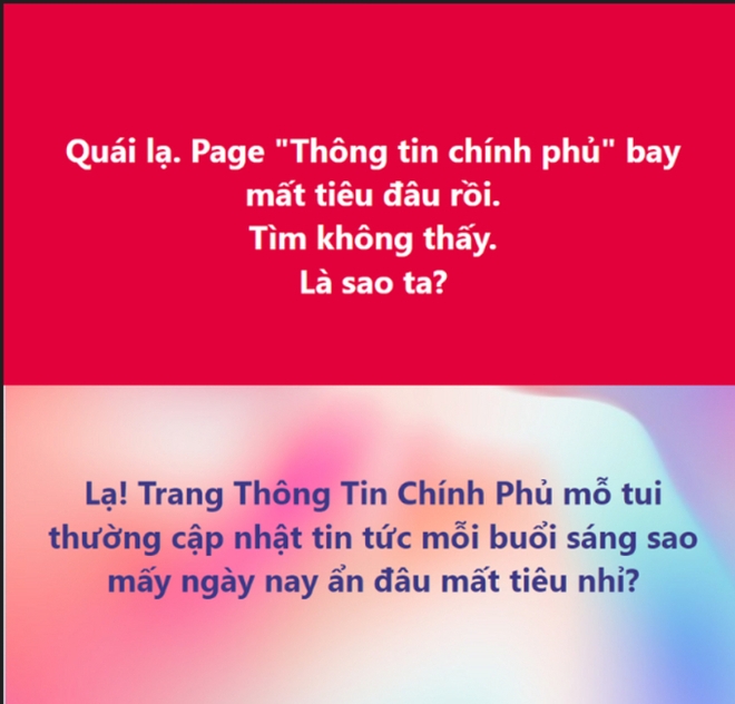 Fanpage Thông tin Chính phủ với gần 4 triệu người theo dõi bất ngờ biết mất trên Facebook - Ảnh 1.