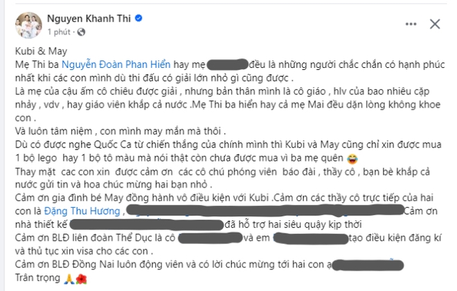 Con trai vô địch thế giới, Khánh Thi - Phan Hiển khẳng định: Chúng tôi không khoe con, Kubi xin thưởng một bộ lego còn chưa được mua - Ảnh 1.