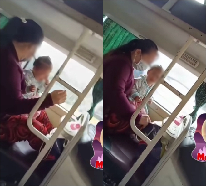 Đoạn clip trên xe khách gây phẫn nộ: Em bé khoảng 2 tuổi khóc thét vì bị người phụ nữ tát đôm đốp vào mặt - Ảnh 1.