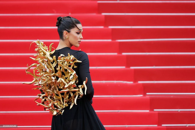 Hoa hậu Hoàn vũ gây chú ý với váy lạ mắt trên thảm đỏ Cannes - Ảnh 1.
