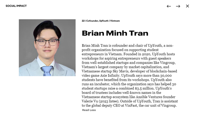 Người Việt trẻ nhất vừa lọt vào danh sách Forbes 30 Under 30 Asia: 2k1 từng là trợ lý Phó Tổng giám đốc điều hành toàn cầu của VinFast! - Ảnh 2.
