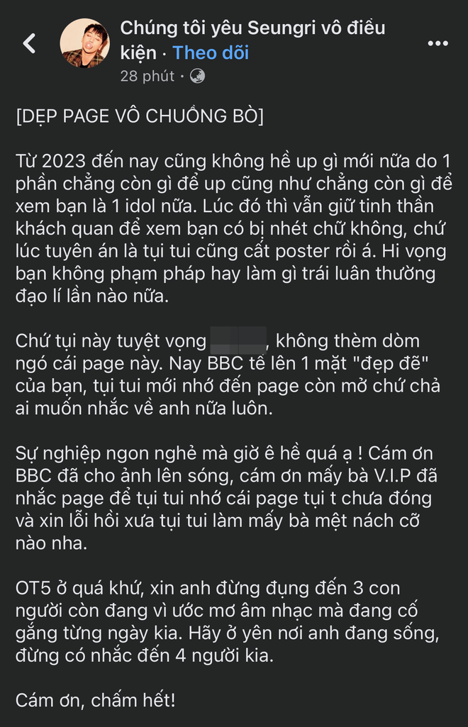 Seungri lộ hình ảnh bạo lực phụ nữ, fan Việt dẹp page đầy thất vọng: Chẳng còn gì để xem bạn là 1 idol nữa! - Ảnh 5.