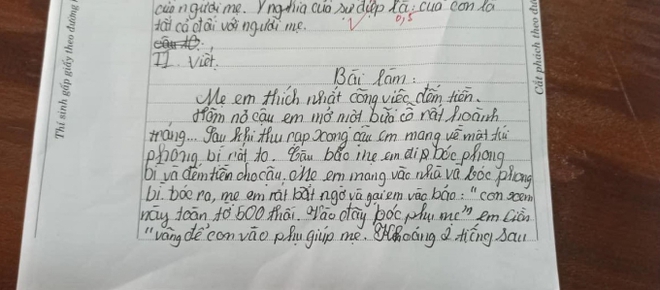 Đề: Miêu tả công việc yêu thích nhất của mẹ - học sinh tiểu học viết văn khiến mẹ ngượng chín, bị đánh đòn cũng không oan - Ảnh 1.