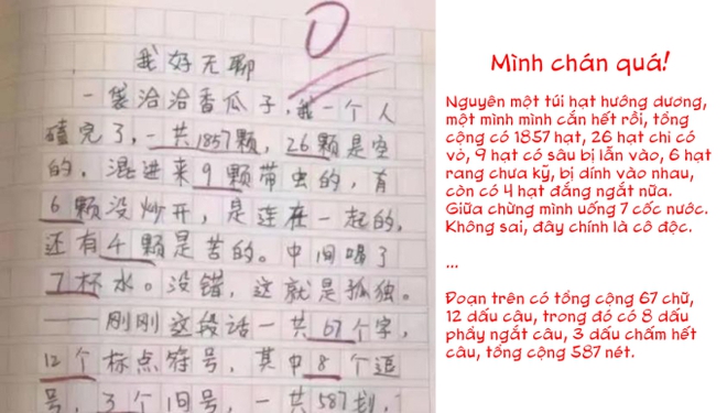 Bài văn 0 điểm của cậu bé tiểu học hot rần rần toàn MXH, khả năng bù số chữ khiến netizen chỉ biết cam bái hạ phong - Ảnh 2.