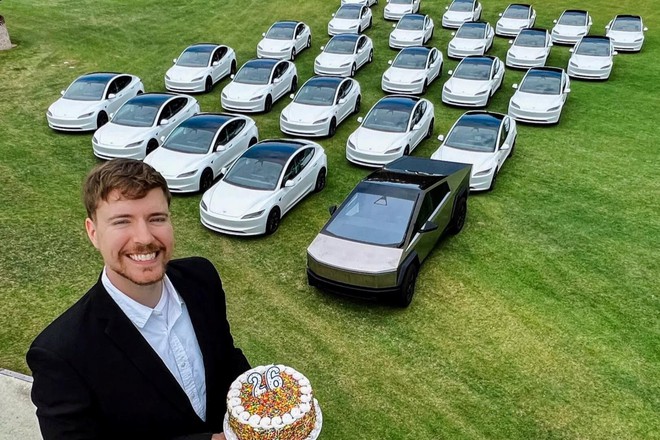 Bước sang tuổi 26, YouTuber giàu nhất thế giới chốt giveaway 26 chiếc Tesla – Không thích xe có thể nhận tiền tươi, điều kiện nhận thưởng dễ như ăn kẹo nhưng không dành cho fan Việt - Ảnh 1.