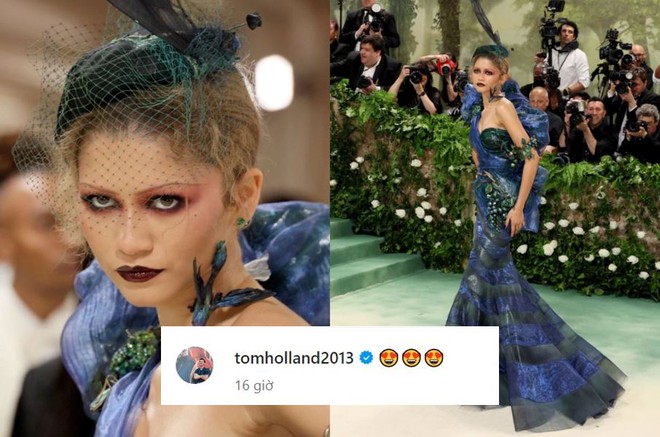 Zendaya was so "slay" at Met Gala 2024, her boyfriend Tom Holland immediately acted infatuated, making more than 8 million people excited - Photo 3.