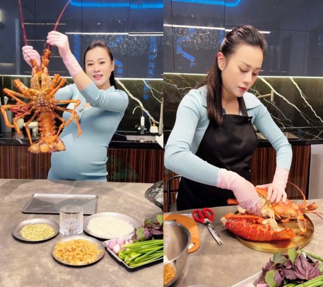 Phương Oanh tẩm bổ, thư giãn phong cách người giàu cuối thai kỳ: Mukbang hải sản size khủng, ưu tiên du lịch tĩnh dưỡng - Ảnh 2.