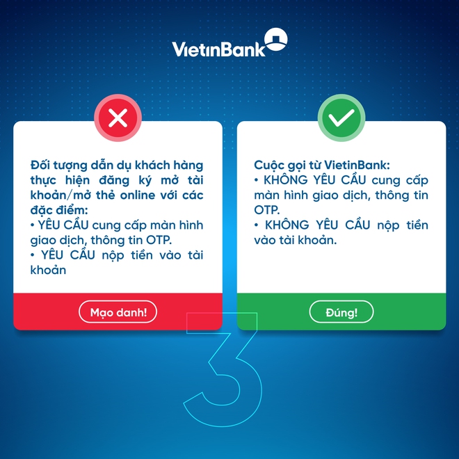 Ngân hàng VietinBank cảnh báo 6 dấu hiệu nhận biết cuộc gọi mạo danh cán bộ ngân hàng, lừa đảo rút tiền từ tài khoản - Ảnh 4.