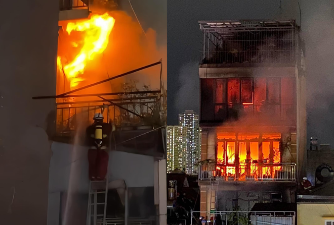 Người dân kể lại khoảnh khắc cháy lớn căn nhà ở phố Định Công Hạ: “Thấy bàn tay vẫy cầu cứu từ tầng cao” - Ảnh 1.