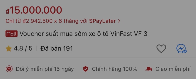 Sau 1 tháng mở bán trên Shopee, VinFast VF 3 bán được bao nhiêu chiếc? - Ảnh 1.