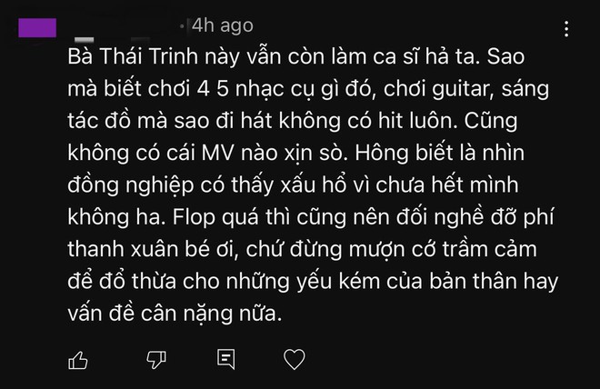 Một Chị Đẹp bức xúc khi bị netizen công kích: Flop quá nên đổi nghề, đừng mượn cớ trầm cảm để đổ thừa cho yếu kém bản thân - Ảnh 1.