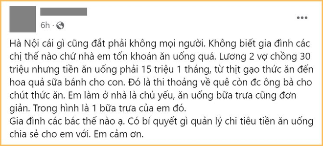 Không cao lương mỹ vị vẫn hết 15 triệu/tháng tiền ăn: Sống ở Hà Nội đắt đỏ đến vậy sao? - Ảnh 1.