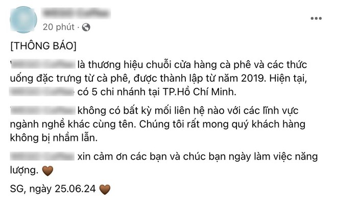 Thương hiệu cà phê trùng tên với studio Châu Bùi bị quay lén vội vã lên tiếng đính chính trước khi vạ lây - Ảnh 2.