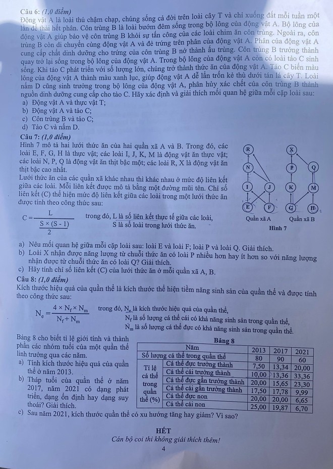 Đề thi Toán, Sinh học vào lớp 10 THPT chuyên Khoa học Tự nhiên Hà Nội - Ảnh 5.