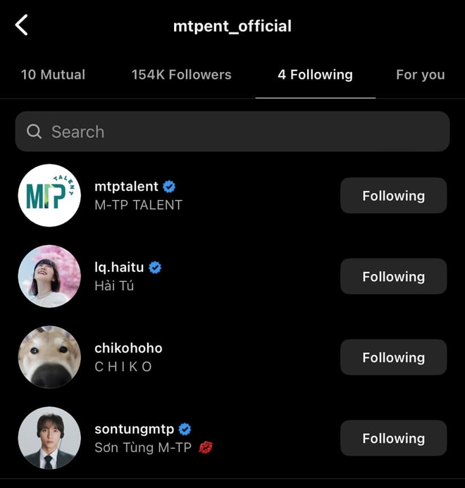 Không chỉ Sơn Tùng và Hải Tú, Instagram M-TP Entertainment vừa follow thêm một nhân vật đặc biệt - Ảnh 3.