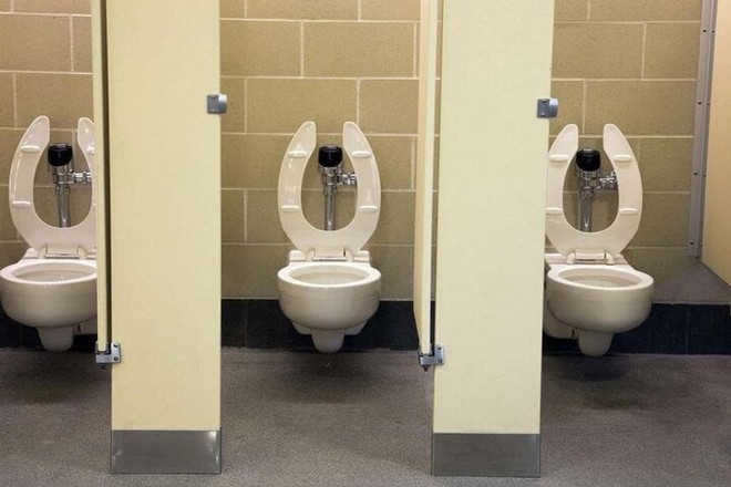 Tại sao nắp bồn cầu nhà vệ sinh công cộng ở Mỹ có khoảng trống phía trước? - Ảnh 1.