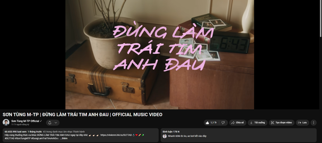 MV Đừng Làm Trái Tim Anh Đau của Sơn Tùng M-TP mất top 1 trending YouTube sau 34 ngày - Ảnh 2.