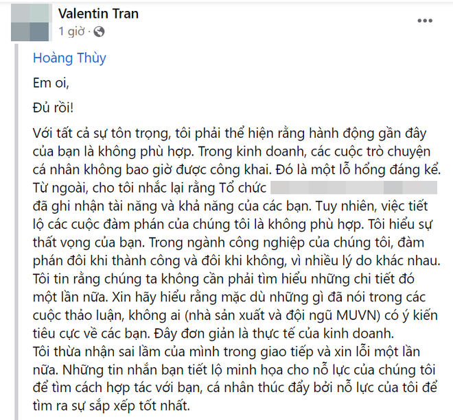 Mr V - vị chủ tịch quyền lực phản đối hành động leak tin nhắn của Hoàng Thùy, hẹn 8 giờ tối nay gặp mặt - Ảnh 3.