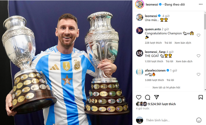 Messi có động thái đầu tiên sau chức vô địch khóc hết nước mắt, khiến hơn 9 triệu người phải thả tim - Ảnh 1.