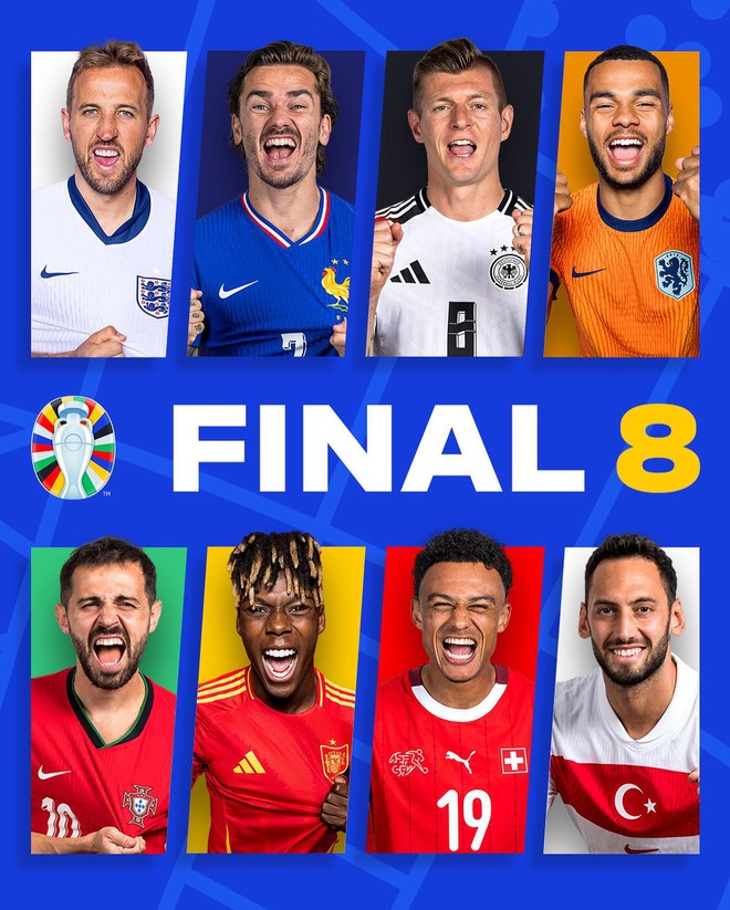 Điểm mặt 8 đội bóng vào tứ kết Euro 2024, xác định 4 cặp đấu - Ảnh 1.
