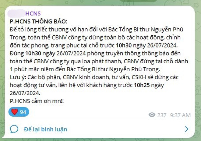 Nhiều công ty cho nhân viên nghỉ làm để đưa tiễn Tổng Bí thư Nguyễn Phú Trọng- Ảnh 1.