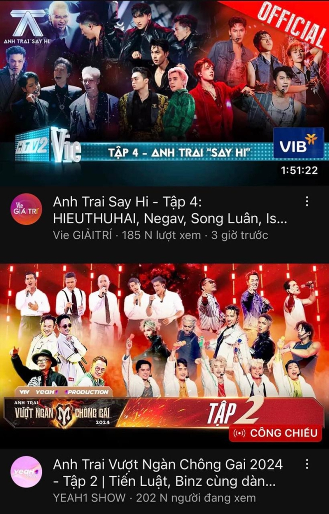 Anh Trai Vượt Ng&agrave;n Ch&ocirc;ng Gai tập 2 c&oacute; lượt xem trực tiếp tr&ecirc;n YouTube tăng gấp 10 lần, c&oacute; thời điểm c&ograve;n vượt qua show đối thủ - Ảnh 4.