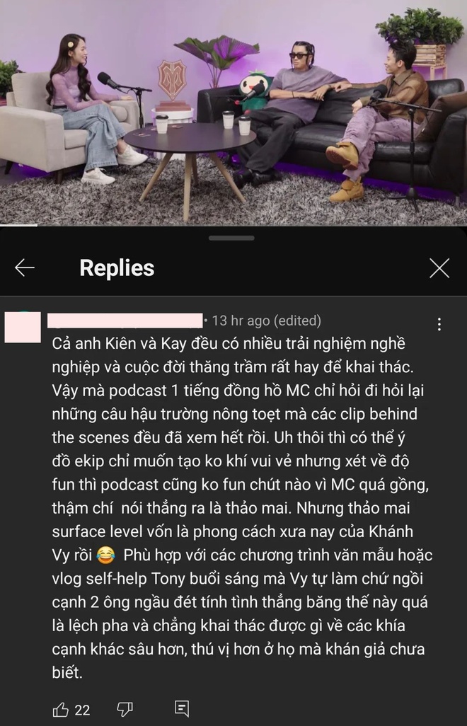 Khánh Vy gồng, thảo mai và văn mẫu khi làm MC cho podcast của Anh Trai Vượt Ngàn Chông Gai? - Ảnh 2.