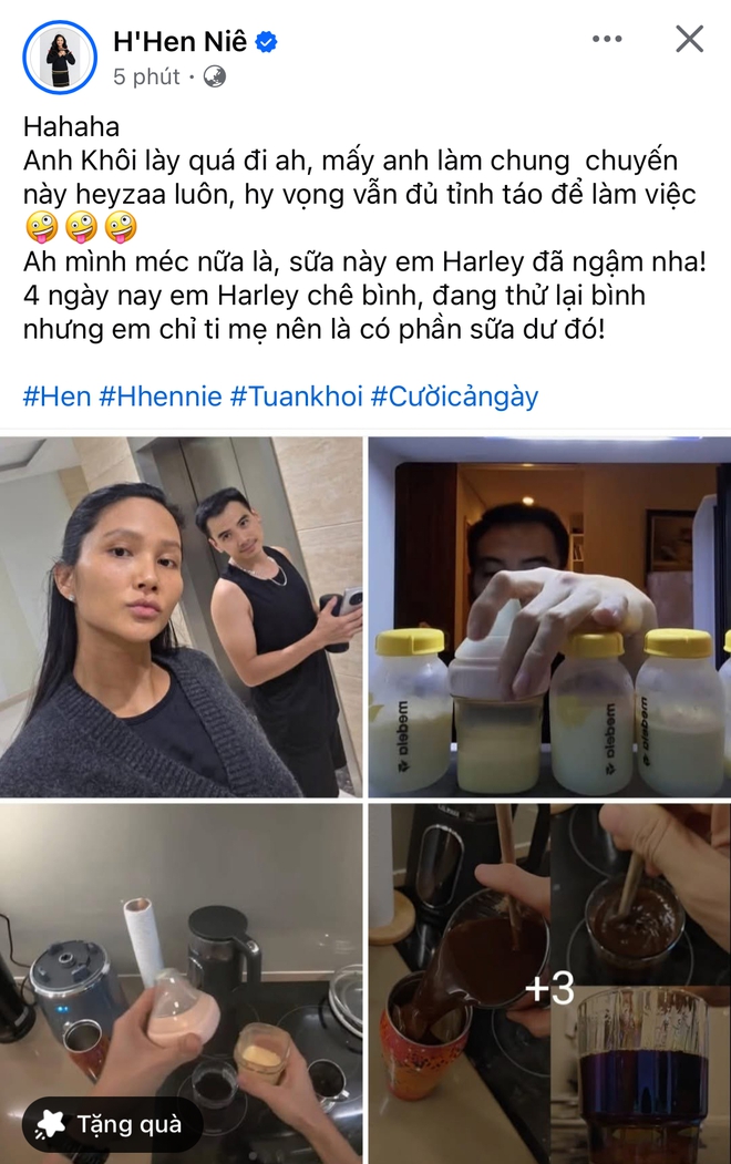 Chồng H'Hen Niê lấy sữa của vợ pha cafe cho bạn uống, phản ứng nàng hậu như "đổ thêm dầu vào lửa"- Ảnh 4.