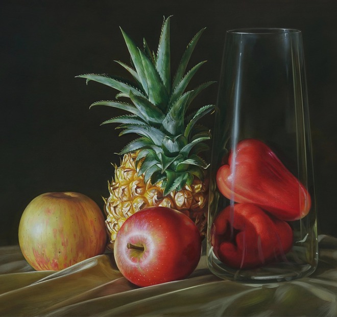 Bức tranh 2 quả thanh long trông thật đến mức "có thể bổ ra ăn được luôn" gây bão mạng: Hé lộ về tác giả- Ảnh 13.