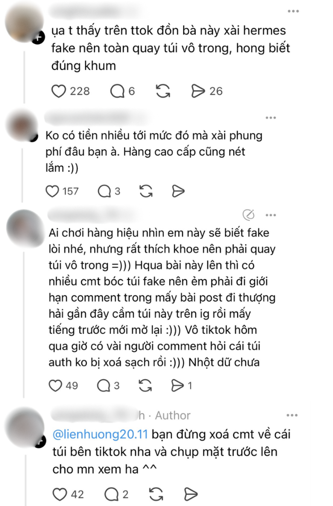 Cây đồ hiệu tiền tỷ khiến Hương Liên vướng bão thị phi, bị nghi dùng đồ fake: Chính chủ lên tiếng- Ảnh 3.