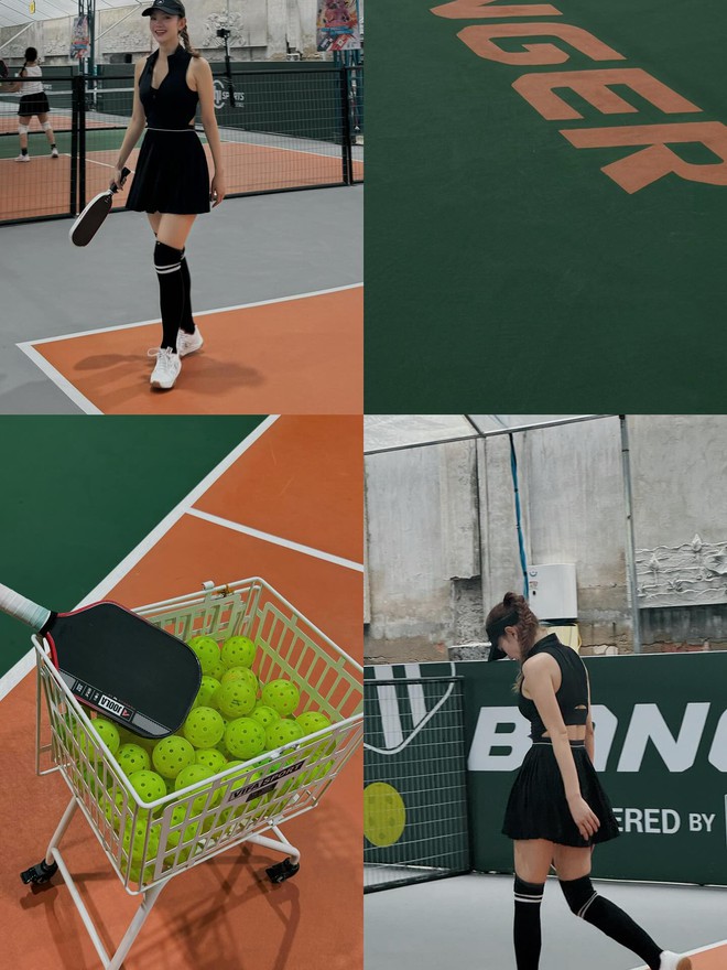 Nghiện pickleball kiểu Minh Hằng: Ra sân mặc chưa trùng bộ nào, cân đẹp từ đồ đắt tới rẻ bèo- Ảnh 1.