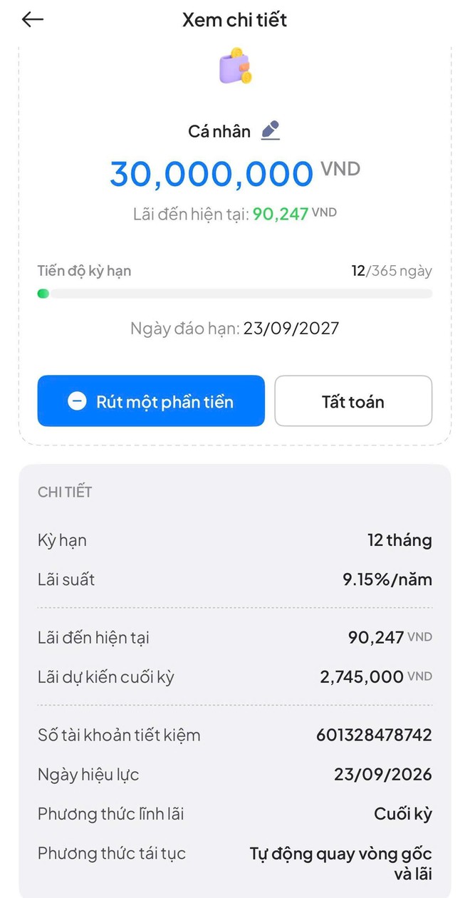 C&aacute;ch gửi tiền ng&acirc;n h&agrave;ng của c&ocirc; g&aacute;i SN 1994 ở TP.HCM: 160 triệu chia th&agrave;nh 5 khoản ở 2 kỳ hạn, KH&Ocirc;NG QUAN T&Acirc;M L&Atilde;I SUẤT- Ảnh 4.