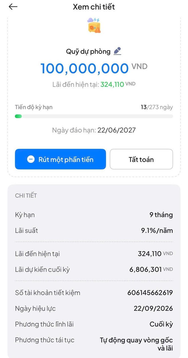 C&aacute;ch gửi tiền ng&acirc;n h&agrave;ng của c&ocirc; g&aacute;i SN 1994 ở TP.HCM: 160 triệu chia th&agrave;nh 5 khoản ở 2 kỳ hạn, KH&Ocirc;NG QUAN T&Acirc;M L&Atilde;I SUẤT- Ảnh 5.