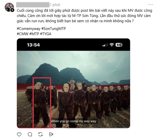Trend &ldquo;đ&oacute;ng MV Sơn T&ugrave;ng nhưng giấu tới giờ mới kể&rdquo; đang viral khắp MXH: Ai cũng c&oacute; một vai trong Come My Way- Ảnh 7.