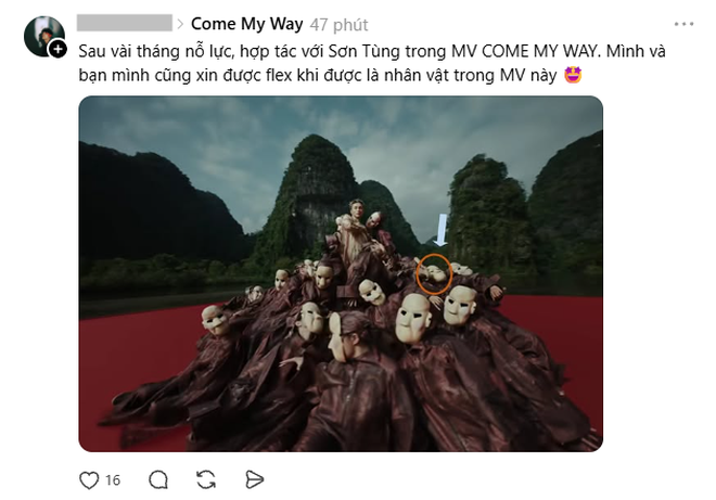 Trend &ldquo;đ&oacute;ng MV Sơn T&ugrave;ng nhưng giấu tới giờ mới kể&rdquo; đang viral khắp MXH: Ai cũng c&oacute; một vai trong Come My Way- Ảnh 9.