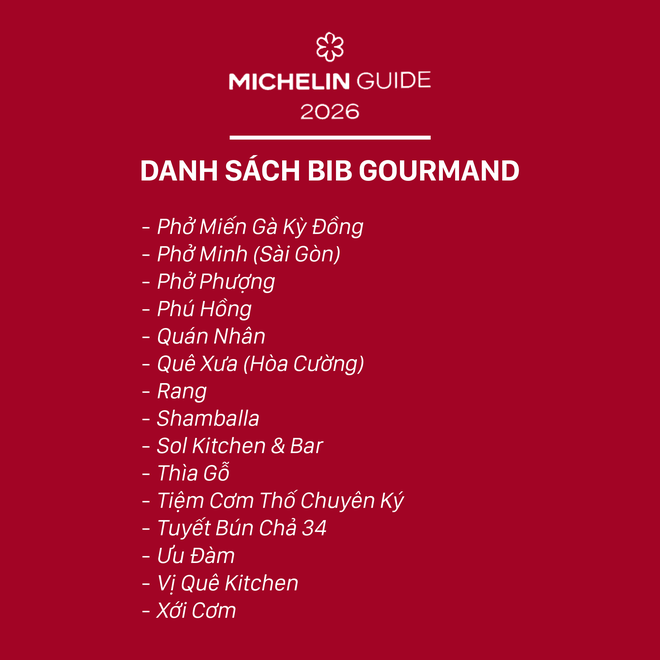Michelin 2026 b&ugrave;ng nổ tranh c&atilde;i: Kh&ocirc;ng hề c&oacute; b&aacute;nh m&igrave; trong danh s&aacute;ch Bib Gourmand, B&aacute;nh cuốn B&agrave; Ho&agrave;nh lọt top g&acirc;y kh&oacute; hiểu - Ảnh 7.