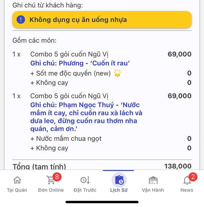 Kh&aacute;ch đặt 26 chiếc gỏi cuốn, y&ecirc;u cầu ghi t&ecirc;n ri&ecirc;ng từng người, k&egrave;m c&aacute;c loại nước chấm kh&aacute;c nhau: Chủ qu&aacute;n n&oacute;i l&yacute; do vẫn nhận đơn- Ảnh 4.