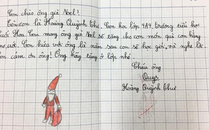 Thư gửi ông già Noel của các bé nhân dịp lễ Giáng Sinh sắp về