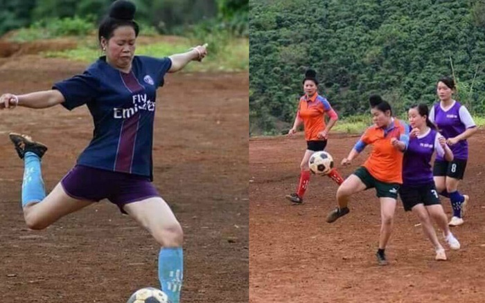 Trận đá bóng siêu chất: Cầu thủ chỉ toàn là các cô U40, U50 vẫn chiến đấu hết mình!