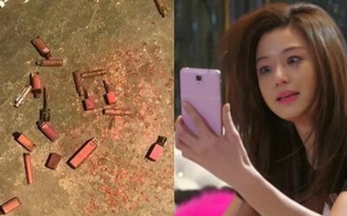 Hờn dỗi người yêu, anh chàng đem cả "gia tài" son của nàng ra đập phá trút giận