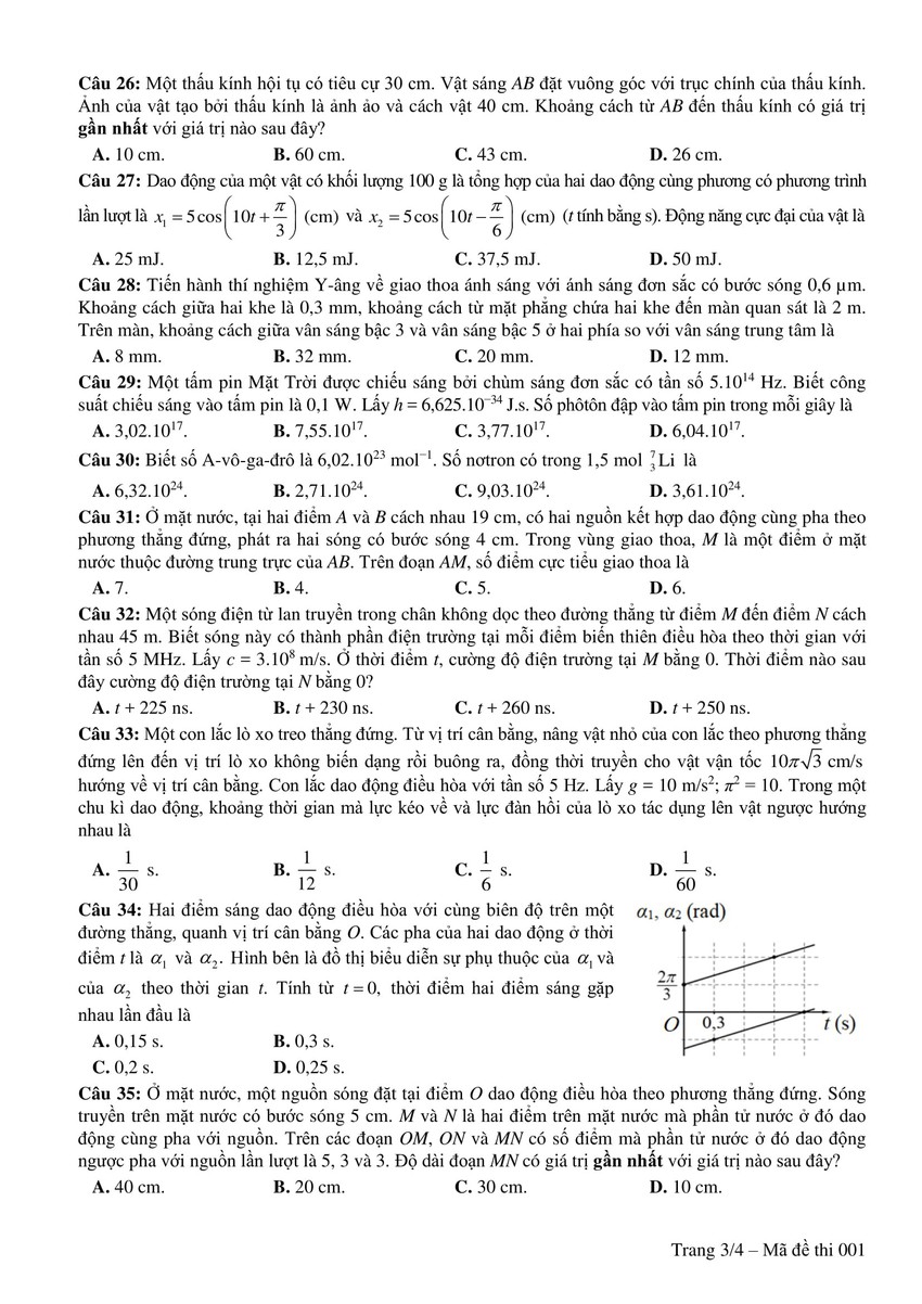 Đề thi minh hoạ THPT Quốc gia năm 2019: Vật lý - Ảnh 3.