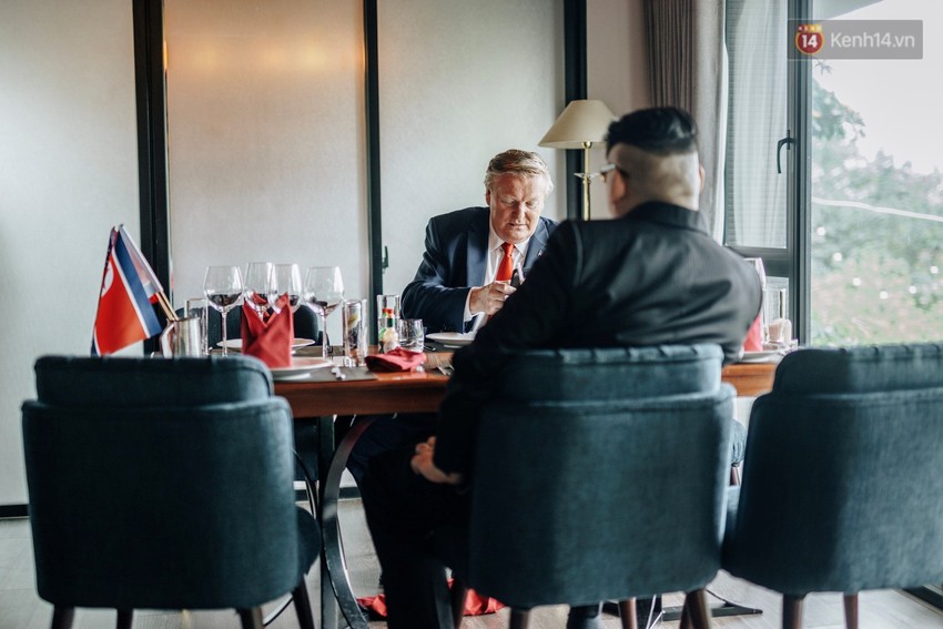 Bản sao Donald Trump và Kim Jong-un cùng nhau dùng bữa trưa tại một nhà hàng ở Hà Nội - Ảnh 2.